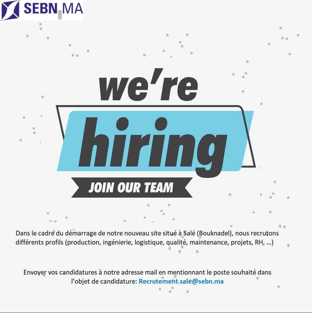 Sebn sale emploi Sebn Sale recrute plusieurs profils