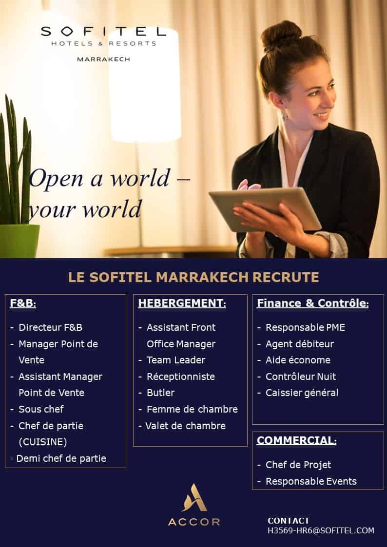 Sofitel Marrakech organise une Campagne de Recrutement Emplois Accor Careers chez Sofitel